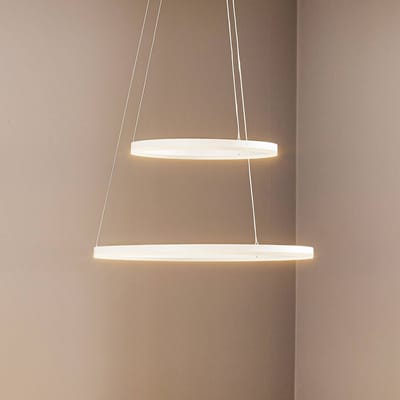 Fabas Luce LED hanglamp Giotto, 2-lamps, wit