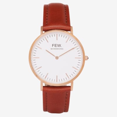 Bellezza Grande Rose Gold Mahogany Leather