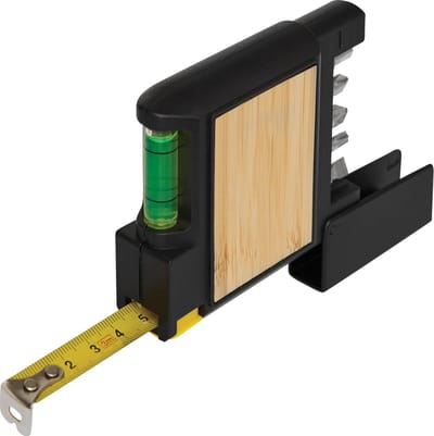 Multitool Meetlint - Gereedschap Set - Nauwkeurig Klussen - Waterpas Schroevendraaier - 3 Meter - Grijs