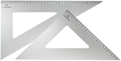 Geodriehoek - Tekendriehoek Meetinstrument - Precisie Tekenen - Duurzaam Aluminium - 25/60 Cm - Metaal