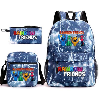 Rainbow Friends Omringende Rugzak Basisschoolleerling Sterrenhemel Schooltas Driesets 17 inch backpack
