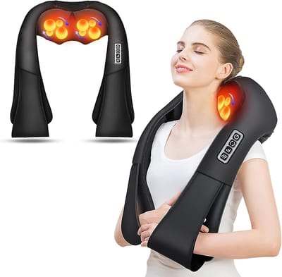 Nek- en Rugmassageapparaat met Warmte - Shiatsu Massage voor Thuis en Op Kantoor