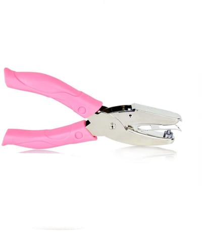 Dailygoods- Perforator Handheld - Metalen Perforator - Lichtgewicht - Afneembare Beschermhoes - 5 Patronen - Geschikt voor Scrapbooking - Ponsmachine