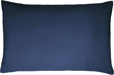 Famanu – Kussensloop van 100% katoen satijn set van twee huisvrouwen kussensloopset anti allergie 300 draadtelling luxe beddengoed marineblauw 50 x 75 cm