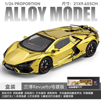 Spuitbus 1:24 Lamborghini Revuelto Gegalvaniseerde Editie Hybride Superauto Legering Metaal Diecast Model Auto Huisdecoratie & Computer