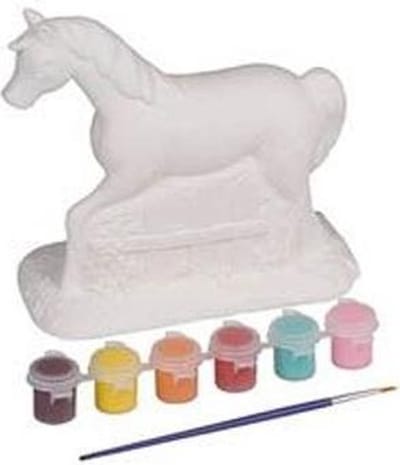 Eddy Toys Verfset beschilder je paard 8 delig wit