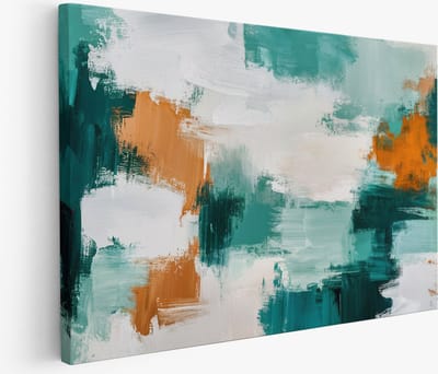 Saammp Muurcirkel Hout - Expressieve Bloemen Schilderij - Natuur - Abstract - Ø 90 - Wandcirkel - Wanddecoratie Cirkel - Muurdecoratie Woonkamer - Kantoor Decoratie