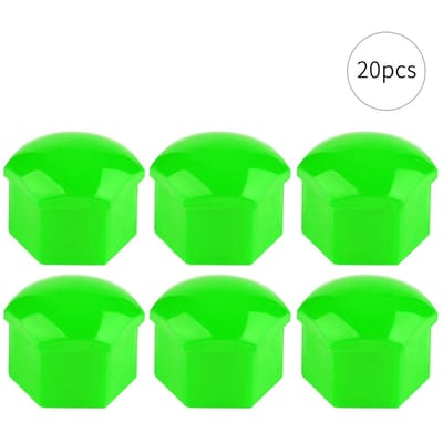 20 stuks 17 mm Moer Auto Wiel Auto Naaf Schroef Bescherming Anti-diefstal Deksel Dop groen