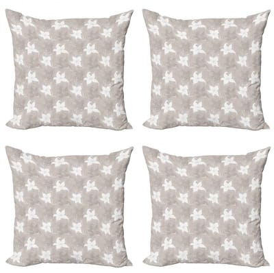 ABAKUHAUS Bladhoezen – 4x45x45 cm – dubbelzijdig – taupe-wit
