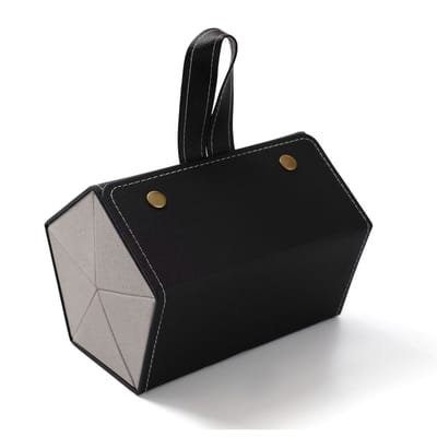 Zonnebril Organizer Case voor Reizen - Lederen Brillen Opbergdoos - Hard Shell Brillenhouder - Zwart - Handig voor Lenzen - Muurmontage - Opvouwbaar Standbeeld