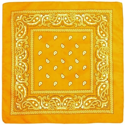 Fako Fashion - Bandana - Hoofddoek - Mondbescherming - Zakdoek - Paisley - Goudgeel - 3 Stuks