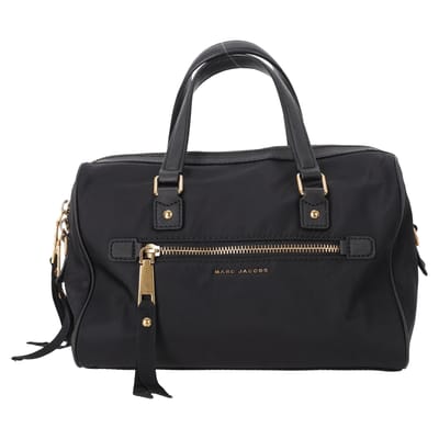 Marc Jacobs Trooper Bauletto Schoudertas in Zwart Nylon