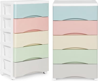 Ladekast met wielen - 5 uittrekbare lades - 75x27x39 cm