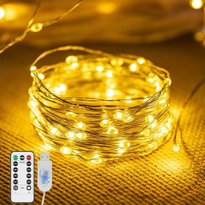 Allecto - LED sfeerverlichting - binnenverlichting - warm wit - 10 meter - 100 lampjes - feestverlichting - decoratie - geschikt voor binnenshuis -...