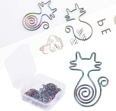 Kleurrijke kattenvormige paperclips voor documentorganisatie, school en kantoorgebruik - 10 stuks metalen bookmarks