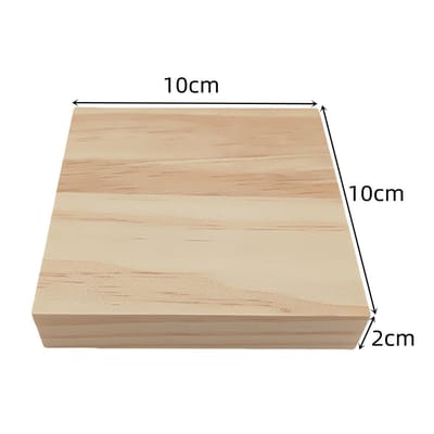 Vierkante Blokken Voor Ambachten - 10 x 10 x 2 cm Blanco Vierkanten Grenen Planken Voor Houtsnijwerk, Onderzetters, Schilderen en Branden