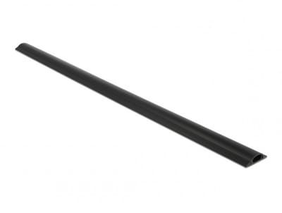 Kunststof kabelgoot half-rond met zelfklevende plakstrip - 100 x 3 cm / zwart