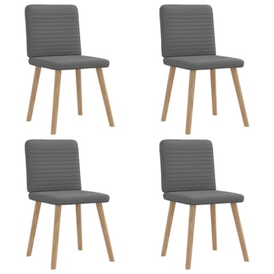 vidaXL - Eetkamerstoelen - 4 - st - stof - donkergrijs