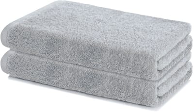 Lavea® Set van 2 Douchelaken 60x120 cm – Zachte en Absorberende Badhanddoeken – 100% Katoen – Oeko-TEX 100 – met Badstofstructuur – Wasbaar op 60°C – voor Badkamer, Fitness en Spa – Zilver