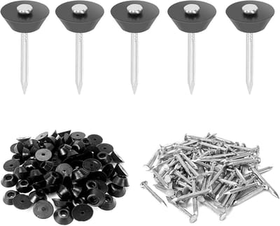 Afdichtnagels Noppenbaan - Bevestigingsnagels Rubber - Waterdicht Isoleren - Inclusief Rubberen Voetjes - 3 x 30 mm - Zwart
