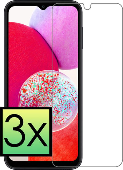 Screenprotector - 3 Stuks - Geschikt voor Samsung Galaxy A14 - Extra Sterk - Beschermglas - Gehard Glas - Tempered Glass - Screen Protector - Bescherm Cover