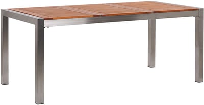 GROSSETO - Tuintafel - Lichte houtkleur - 90 x 180 cm - RVS