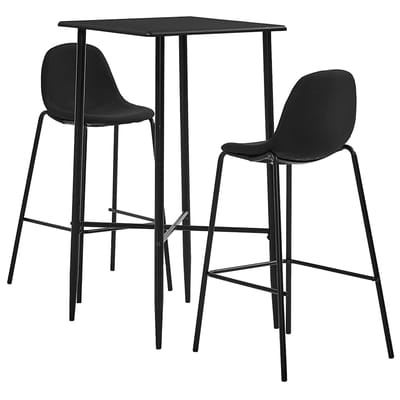 vidaXL - 3-delige - Barset - stof - zwart
