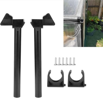 Kas Regenwatergoot - Afvoer Kit - Kas Drainage - Eenvoudige Installatie - 26cm Buislengte - Zwart