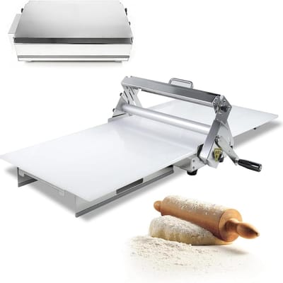 Deegrolmachine Handmatig - Deegpers Deegmachine - Bakken Thuis - Verstelbare Dikte - 600 x 300 mm - Roestvrij Staal