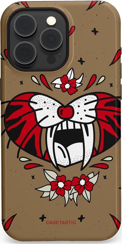 Casetastic hoesje geschikt voor Apple iPhone 15 Pro Max - MagSafe - Dubbellaagse bescherming - Wilde kracht - Fashion Case - Taupe Donkergrijs Bordeaux