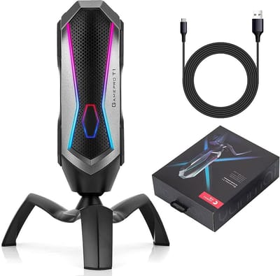 Gaming Microfoon - Condensator USB Mic - Streamen Podcasten - 360 Graden Opname - 224x154x58mm - Zwart