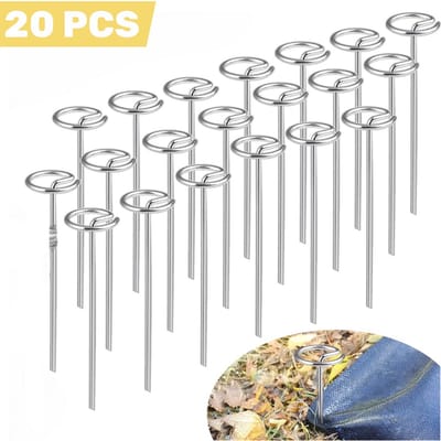 20 stuks - Grondzeilpennen 10,2 cm - Tuinpennen met ronde kop - Tuinpennen voor onkruiddoek, grondzeil, kunstgras en tuinfolie - Sterke montagepennen met stevige grip - Geschikt voor buiten en tuinieren