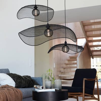 PR Home Hanglamp Vivi, Ø 61 cm, zwart, metaal