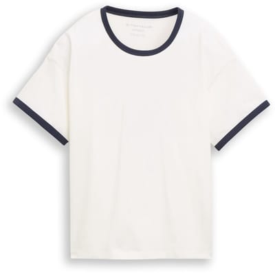 Tom Tailor - Oversized T-shirt met print - Maat 176 - Whisper White