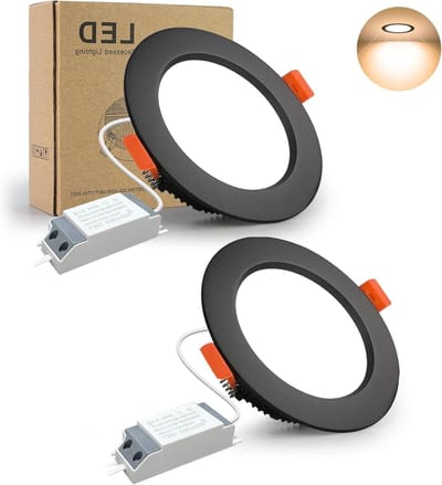 2x LED Inbouwverlichting Rond 7W 3000K - Plafondspot voor Badkamer, Keuken en Kantoor - Energiezuinige en Condensbestendige Panelen