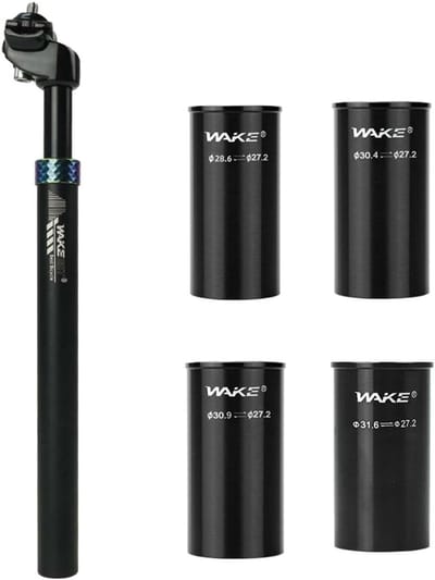 Verstelbare Fiets Zadelpen met 45mm Verende Demping voor Mountainbike en Racefiets