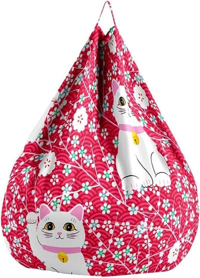 Zitzak Stoelhoes - Luie Bank Cover - Speelgoed Opbergen - Wasbare Katoen Linnen - 90x110cm - Lucky Kat