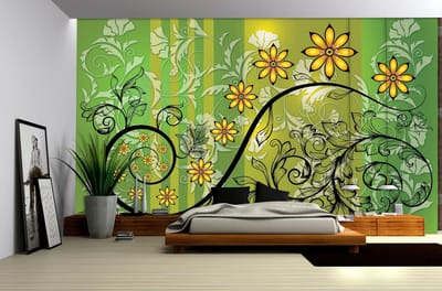 Flowers Floral Pattern Photo Wallcovering