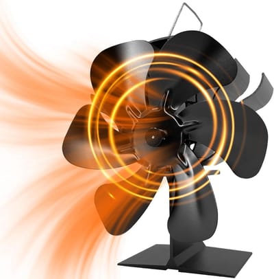 ApexArte® Houtkachel Ventilator - Ventilatorkachel - Haard - Zwart