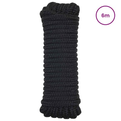 vidaXL - Boottouw - 12 - mm - 6 - m - Zwart - Polyester