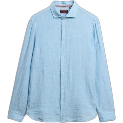 Superdry - Linnen vakantie-overhemd met lange mouwen - Heren - Lange mouwen shirts