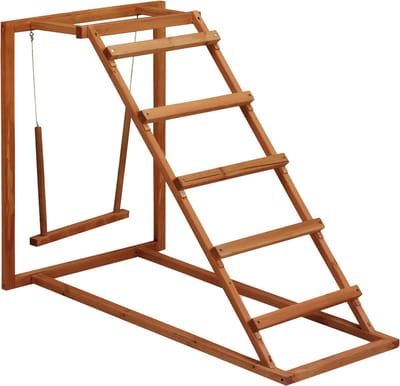Gaun Chicken activity center – Speeltoestel voor kippen – Geschikt voor de actieve kip – Laat je kip klimmen, zitten of schommelen – Speeltoestel met kippenschommel – Hout
