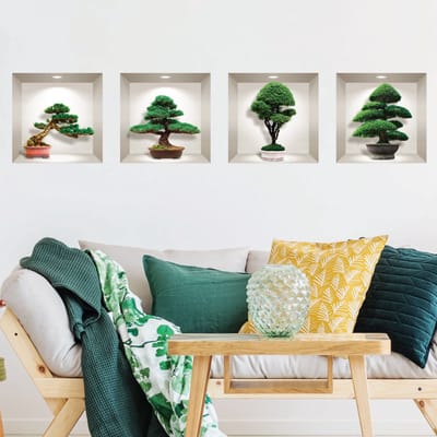 3D bonsai-design stickers 80 x 80 cm