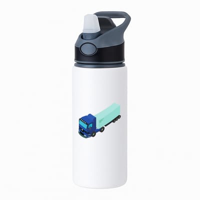 Hacebo® - Vrachtwagen waterfles met rietje zwart - Vrachtwagen chauffeur - Chauffeurs - Truck - trailer - water fles - 650ML