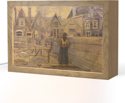 Tafellamp 30x20 cm - LED lamp - Sien's moeders huis gezien vanuit de achtertuin - Vincent van Gogh - Decoratieve tafellampen - Dimbaar - Tafellampje slaapkamer - Woonkamer binnen