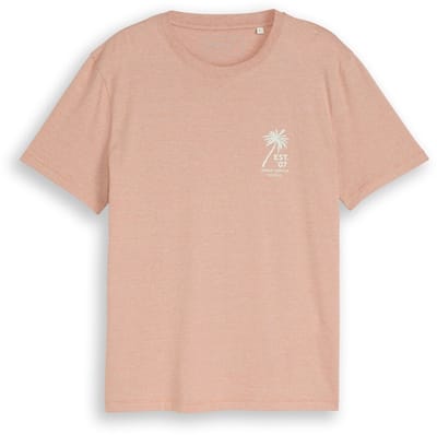 Tom Tailor Denim - T-shirt met palmprint - Maat XS - faded copper orange