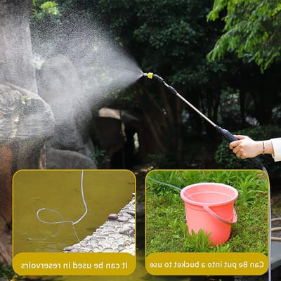 Elektrische Tuinsproeier met 3 Nozzles en 3 m Slang, Oplaadbaar USB Sproeisysteem voor Plantenbescherming en Onkruidbestrijding