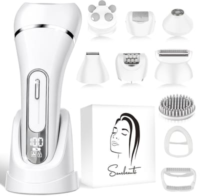 Sansbeauté® 7 in 1 Ladyshave voor Vrouwen - Gezicht - Oksels - Benen - Epilator - Trimmer voor Vrouwen & Dames - Bikinitrimmer Dames - Trimmer Vrouw Intiem - Scheerapparaat Vrouw