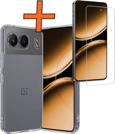 Hoes - Met Screenprotector - Geschikt voor OnePlus Nord 4 - Sterk & Shockproof - Back Cover - Siliconen Case - Telefoon Hoes - Transparant