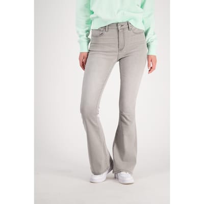 RAIZZED Sunrise Flare Jeans Light Grey Stone Maat: W23L32 | Flared Jeans Outlet | Dames | Grijs